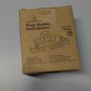 LEVERLOC Soap Holder Dish with Hooks for Shower, Bar Suction Cup Soap Tray Wall Mounted, Rustproof Stainless Steel Sponge Holder Caddy for Bathroom Bathtub Kitchen Sink, Brown (1 Tire)