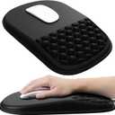 JIKIOU Ergonomic Mouse Pad Wrist Support with Massage Design, Memory Foam Wrist Rest Pain Relief Mousepad with Non-Slip PU Base, Mouse Pads for Wireless Mouse 12x8 inch (Matte Black)