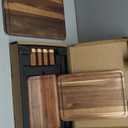 Wood Cutting Board Set of 3 for Kitchen, Acacia Wooden Cutting Boards, Thick Chopping Board with Deep uice Groove Butcher Block, Wooden Trays for Meat, Fruit and Cheese