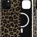 Generic Case for iPhone 16 Pro,[Compatible with MagSafe] Cheetah Leopard Print Brown Phone Case for Girl Women Boy Men,Dual-Layer Fashion Design