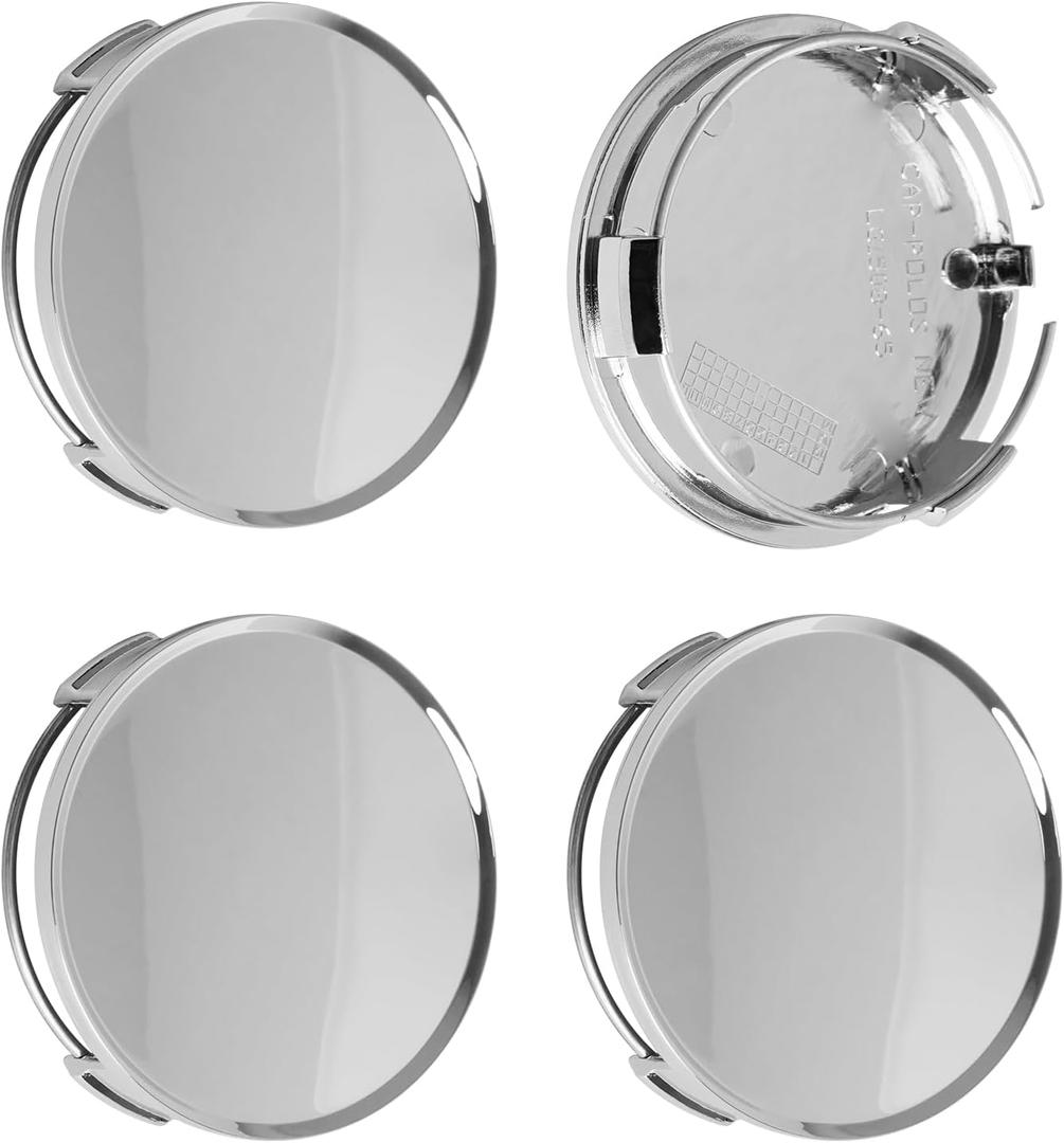 2.9Inch 75MM Wheel Center Caps, Pack of 4 (Chrome, Outer 75MM, Inner 73MM, Easy DIY Installation)