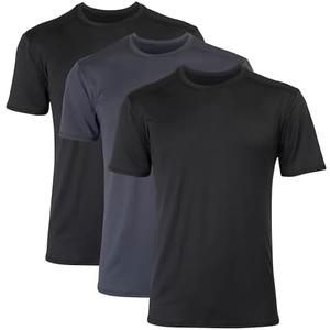Hanes Men's Moves Mesh T-Shirt, X-Temp Moisture-Wicking Tee, White or Black/Grey, 3-Pac