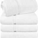 Chakir Turkish Linens 4 Piece Extra Large Bath Towels, Cotton Luxury Turkish Towels for Bathroom, Soft Absorbent Bath Towels, 30 x 60 Inches, White