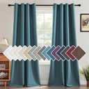 H.VERSAILTEX Linen Blackout Curtain 96 Inches Long for Bedroom/Living Room Thermal Insulated Grommet Linen Curtain Drapes Primitive Textured Burlap Effect Window Drapes 1 Panel - Heather Aegean Blue