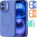 ESR for iPhone16 Case with MagSafe, Supports Magnetic Charging, Smooth & Slim Silicone Case, Shockproof, Full Screen and Camera Protection, Soft Microfiber Lining,Ultramarine