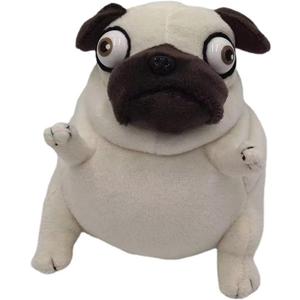 Hilarious Pug Stuffed Animal - 6" Funny Ugly Cute Pug Dog Plush Toy, Weirdo Stuffed Animal Pug Plushies for Kids Boys Adults Valentines Birthdays Gift