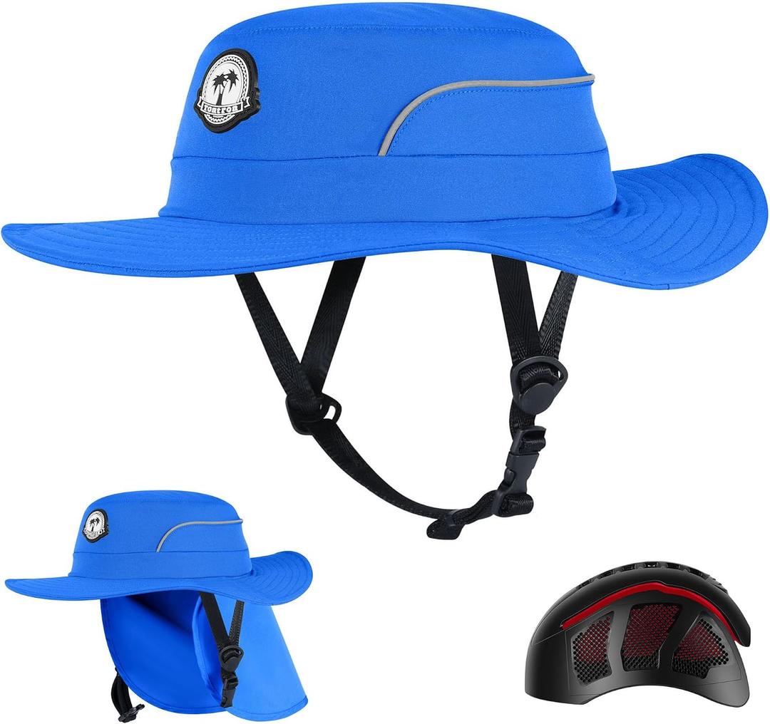 Tontron Waterports Bump Cap Hat for Surfing.Low Profile Water Helmet.for Surfing,SUP,Kayaking and Other Outdoor Sports (Blue, M)
