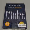 45-Piece Flatware Sets, Silverware Set for 8, Durable Stainless Steel Tableware in Ergonomic Design Size and Weight, Kitchen Utensils Set with Steak Knives, Rust-proof, Dishwasher Safe