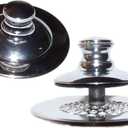 48750-PP-CP-G Push Pull Retrofit Bathtub Stopper with Grid Strainer, Chrome-Plated