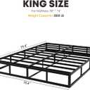 King Size Box Spring, 9 Inch Height-Profile Box Springs with Fabric Cover, Heavy Duty Metal Mattress Foundations Easy Assembly 3000 lbs Capacity