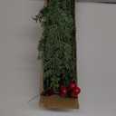 Watayo 60 Pcs Christmas Artificial Pine Branches with Red Berry Stems, 10.5" Faux Evergreen Norfolk Pine Cypress Leaves Stems, Fake Foliage Pine Needles Picks for DIY Craft Garland Home Decor