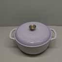 Premium Enameled Cast Iron Dutch Oven for Bread Baking | Non-Stick 2QT Oval Bread Oven with Lid | Perfect for Sourdough, Loaf, and Artisan Baking (Round White, 5.5 QT)