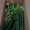 Artificial Flowers for Outdoors 12 Bundles Faux Lavender UV Resistant Fake Summer Monkey Grass Plants Plastic Greenery Shrubs for Outside Planter Porch Garden Patio Window Box Decorations, White