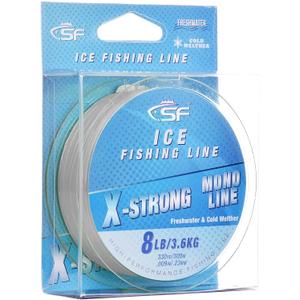 SF X-Strong Monofilament Ice Fishing Line with Spool Mono Line 3/4/6/8LB 330YD/300M Clear/Fluor Green Fishing Wire Freshwater