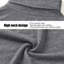 Femdouce Womens Turtleneck Long Sleeve Shirt Lightweight Slim Pullover Basic Undershirts Active Turtle Neck T-Shirts 2 Pack (L)