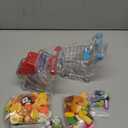 134pcs Mini Shopping Cart Basket Miniature Food Drink Bottle Supermarket Metal Handcart Toys Doll House Store Cosplay Game Dollhouse Grocery Fruit Cake Bread Party Trolley Model Dollar Bills