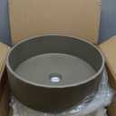 Lisse 14.5 Round Concrete Vessel Bathroom Sink in Dark Grey