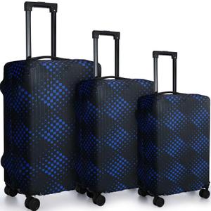 Sweetude 3 Pcs Luggage Cover Set - Travel Suitcase Cover Baggage Protector - Washable, Anti Scratch - Fits 18-28 Inch Luggage, 3 Sizes (Rhombus Style)