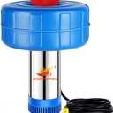 Solar Pond Fountain Aerator 0.5HP 24V Stainless Steel DC Floating water Pump with 20ft Cord wire suitable for Lake Fountain/V-Shape Display/Pond Cascade Pump/Pond Jet System