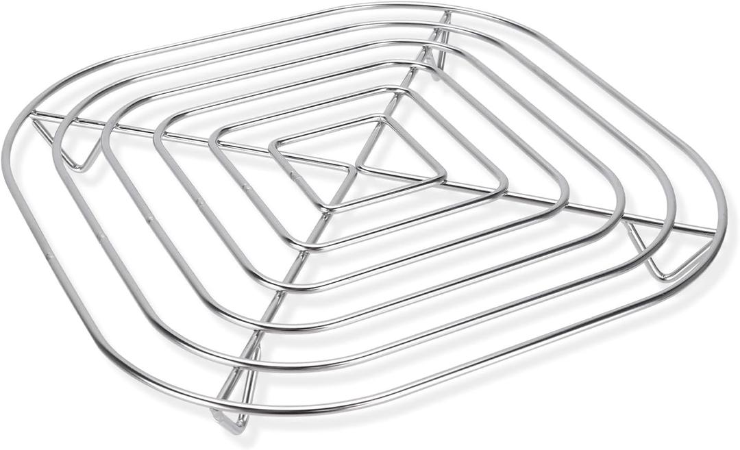 LikeLion Crisper Rack for Ninja Crispi Air Fryer FN101, Stainless Steel SUS304, Food Grade, Compatible with Ninja Crispi Air Fryer 2.5Qt and 4QT Glass Containers, Silver