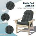 Large Adirondack Chair Cushion, Rocking Chair Cushion 50x20.8x4 inch, High Back Patio Cushions of Upper and Lower with Ties, Sunscreen and Fade-Resistant (Dark Grey, 2)