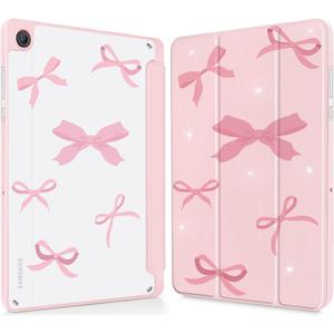 Case for Samsung Galaxy Tab A11+ Plus 11 Inch 2026 / A9+ Plus 2023, Slim Shockproof Clear Transparent Back Protective Cover with Pen Holder,Auto Wake/Sleep, Pink