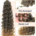 GoGo Curl Crochet Hair for Women 18 inch Ocean Wave Curly Crochet Long Deep Wave Beach Curl Ombre Blonde Synthetic Braiding Hair Extensions (7packs,T27)