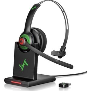 Bluetooth Wireless Headset with Mic for Work, Bluetooth 5.2, Advanced Noise Reduction Microphone, Clear Calls - Comfortable On-Ear Headphones, Applicable to PC, Laptop, Phone, Android, Zoom, Office