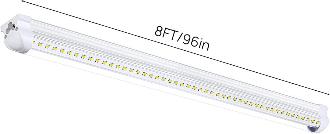 Singteam 8Ft LED Shop Light Fixture, 90W Integrated LED Tube Light,10000LM, 6500K,Clear Cover