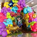 ALLIN1 Maribel Encanto Balloons Garland Decorations Arch Kit with BONUS Leopard for Encanto Birthday Party Supplies – Small and Large Purple, Teal, Yellow, Green, and Pink Balloons – Gold Butterfly