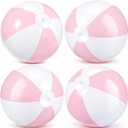 MiniInflat 4 Pcs 16 Inch Inflatable Beach Balls Bulk Large Pastel Inflatable Decorated Ball Party Ornaments for Summer Swimming Pool Party Birthday Favors