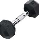Ader Octagon Deluxe Professional Rubber Dumbbell Contoured Handle, Sold As 1 Piece, (12-Pound)