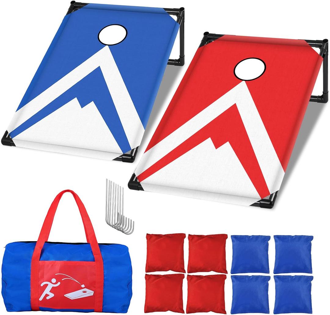 NZQXJXZ 3x2 ft Portable Cornhole Board Set Indoor Outdoor with 8 Bean Bags and Carrying Bag Cornhole Game for Kids Adult, Backyard, Lawn, Beach Camping Corn Hole Toss Game Set