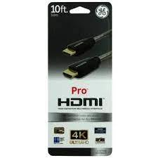 GE Universal Audio Extension Kit - White, 6 ft & GE Pro Premium 10' HDMI Cable with Ethernet 