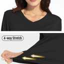 Boladeci Women's Swim Shirts Long Sleeve V Neck T Shirts UPF 50+ Sun Protection Quick Dry Rash Guard (Black, M)