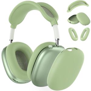Silicone Case Cover for AirPods Max Headphones, Ear Pad Case Cover/Ear Cups Cover/Headband Cover for AirPods Max (USB-C/Lightning)(2024/2020),Accessories Silicone Protector for Apple AirPods Max, Green