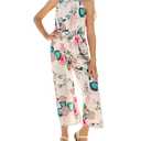 GRACE KARIN Girls Floral Jumpsuit Kids Halter Summer Belted Romper Wide Led Long Pants Green 12Y, Size: 8 Years