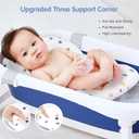 Colorlife Baby Bath Seat Support Net Infant Bathing Seat Support Mat, Adjustable Comfortable Non-Slip Three-Pointed Baby Shower Bathtub Sit Up Mesh for Newborn 0-12 Months-White Star(No Bathtub)