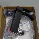 Ryuwanku Bathroom Faucet Matte Black Modern Waterfall Bathroom Sink Faucet with Single Handle Suitable for 1 or 3 Holes,Supply Deck Plate and Hose