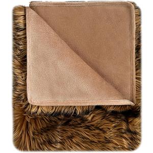 IHAPPYDOG Waterproof Dog Blanket for Small, Medium & Large Dogs  Faux Fur Pet Throw for Couch, Sofa, Bed & Car  Soft, Washable, Stain-Resistant, Durable Cover - Brown 40" x 30"