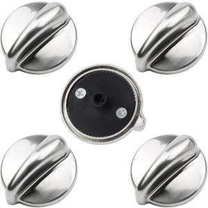 AMI PARTS Fits for G-E Profile Stove Knobs WB03K10303 Gas Stove Knobs Replacements - (Not Universal) Surface Burner Control Knob Replace WB03K10208, AH3486484, EA3486484, 1810427 5-Pack