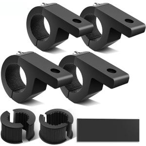 Nilight - 90028D 4PCS LED Light Bar Horizontal Bar Clamp Mounting Kit Fit on 0.75" 1" 1.25" Bull Bars Roof Racks Roll Cages for ATV UTV and Trucks, Black