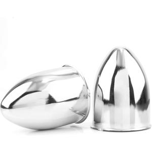 2Pcs 3.27inch Trailer Wheel Center Cap Push Through 3.27" Bore 4.53" Tall Pointed Hub Cap for Truck SUV RV Wheel Rim, Chrome Wheel Cover (3.27" OD 4.53" H, Top Pointed, Chrome, 2Pcs Chrome)