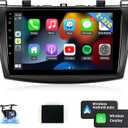 Naifay Car Radio for Mazda 3 2009-2013 with Wireless CarPlay Android Auto, 2+32G 9inch IPS Touchscreen Car Stereo for Mazda with Bluetooth/FM Audio Receivers/GPS/WiFi/SWC/Split Screen/Backup Camera