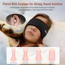 Sleep Mask & Earmuffs for Sleep - 2 in 1 Eye & Ear Mask, Comfortable & Soft for Side Sleepers (Black)