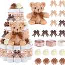 23 Pcs Diaper Cake Kit Baby Shower Bear Diaper Cake Decorations Baby Shower Diaper Cake Supplies Teddy Bear Diaper Cake Set for Birthday Party Supplies Table Centerpiece Decoration (Bear, Large)