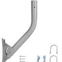 Heavy Duty Universal Adjustable Antenna Mount Pole(OD 1 11/16", Length 17 1/4"), Pole Mounting Bracket for Wall Eave Roof, Compatible with Antenna, Weather Station and WiFi Extender, with U-Bolt Kit