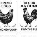 2 x 2PCS Funny Chicken Coop Signs Decor