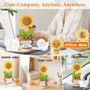 Funny Sunflower Birthday Gift  Handmade Crochet Plush with 30 Sassy Affirmation Cards  Unique Keepsake & Desk Decor for Women, Friends, Coworkers, Sisters or Classmates for Her or Him (Brown)