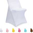 Folding Chair Covers White, Spandex Chair Slipcovers 12 PCS, Universal Fitted Chair Slipcovers for Wedding, Party, Banquet, Holidays, Celebration